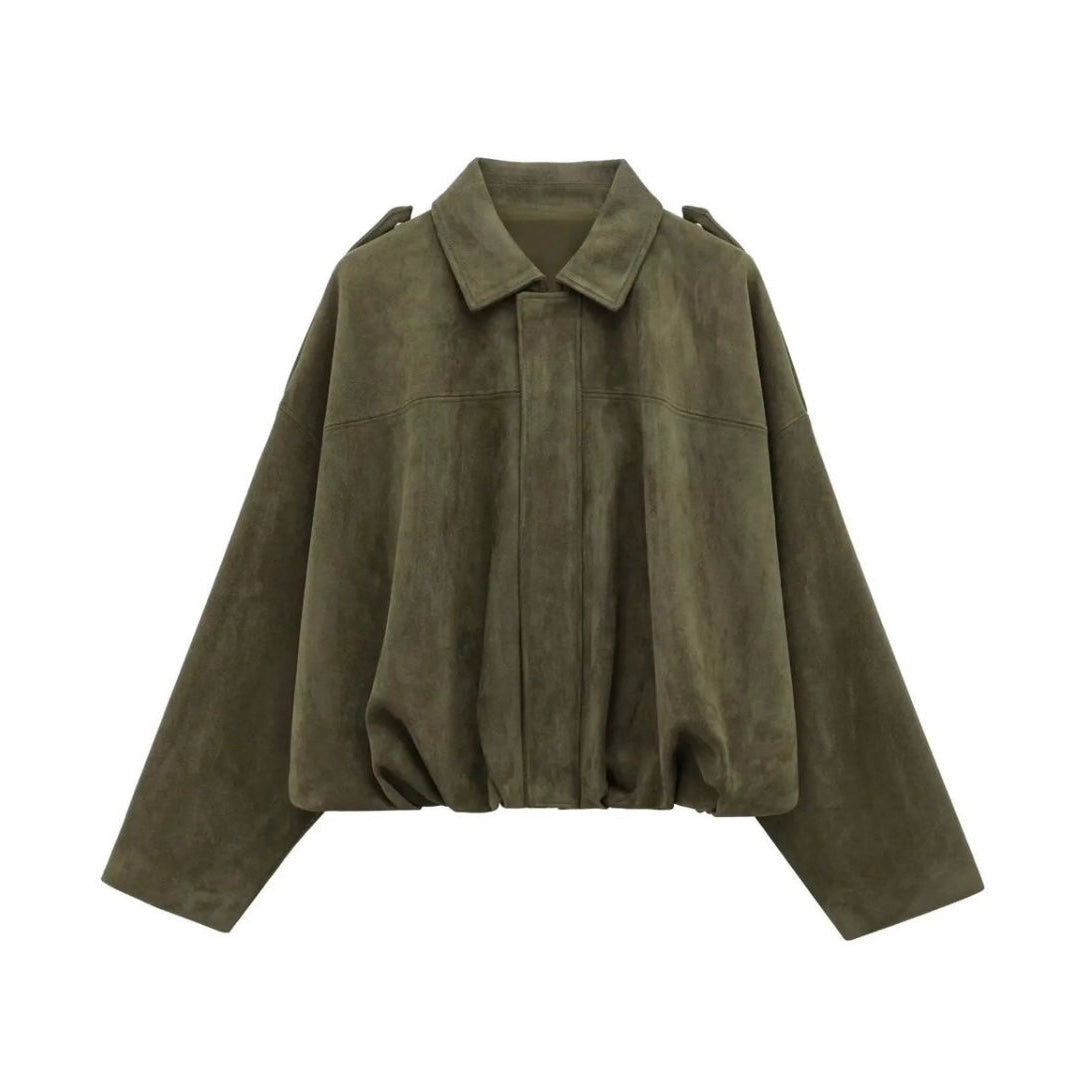 BOMBER SUEDE EFFECT KAKI
