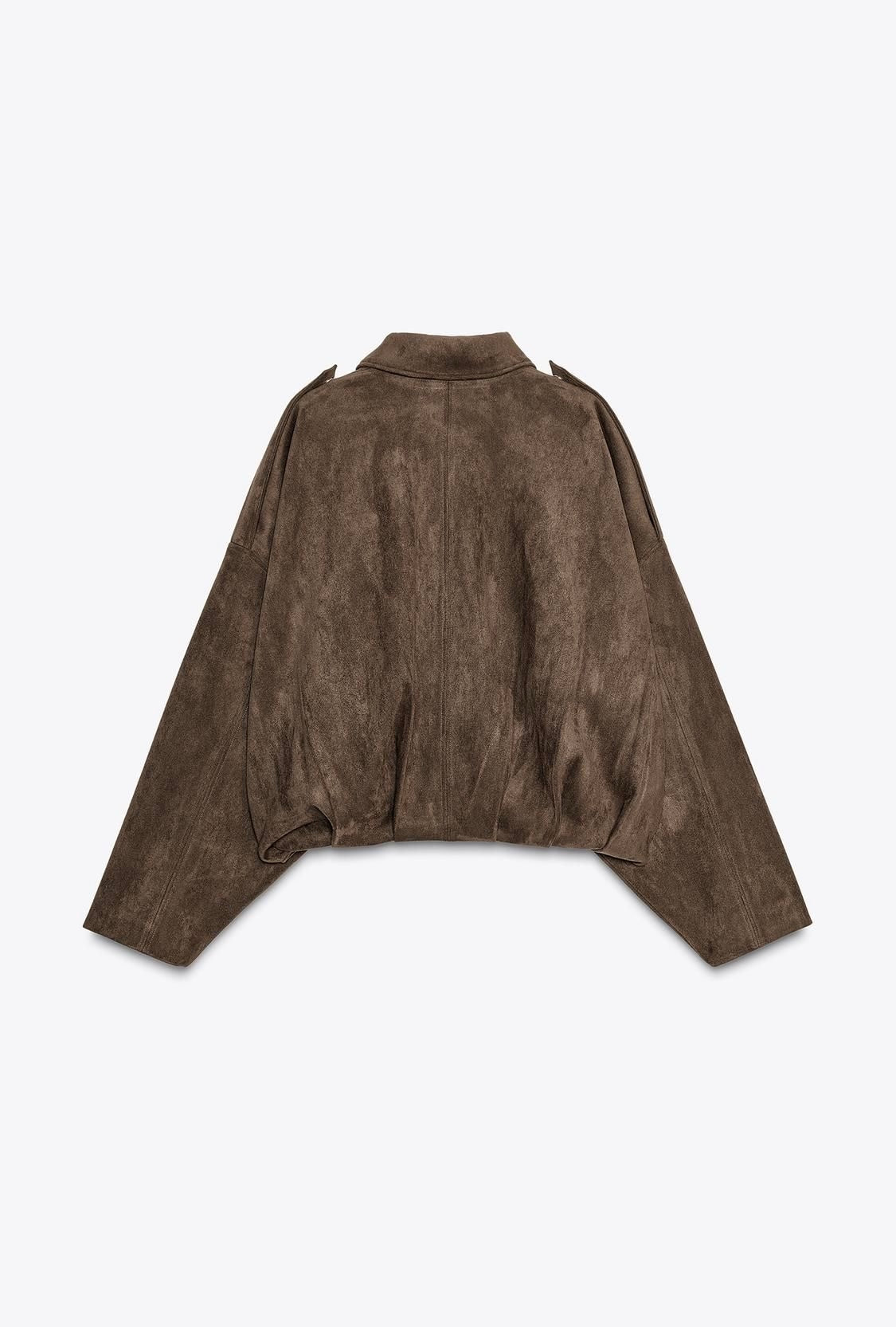 BOMBER SUEDE EFFECT CHOCOLAT