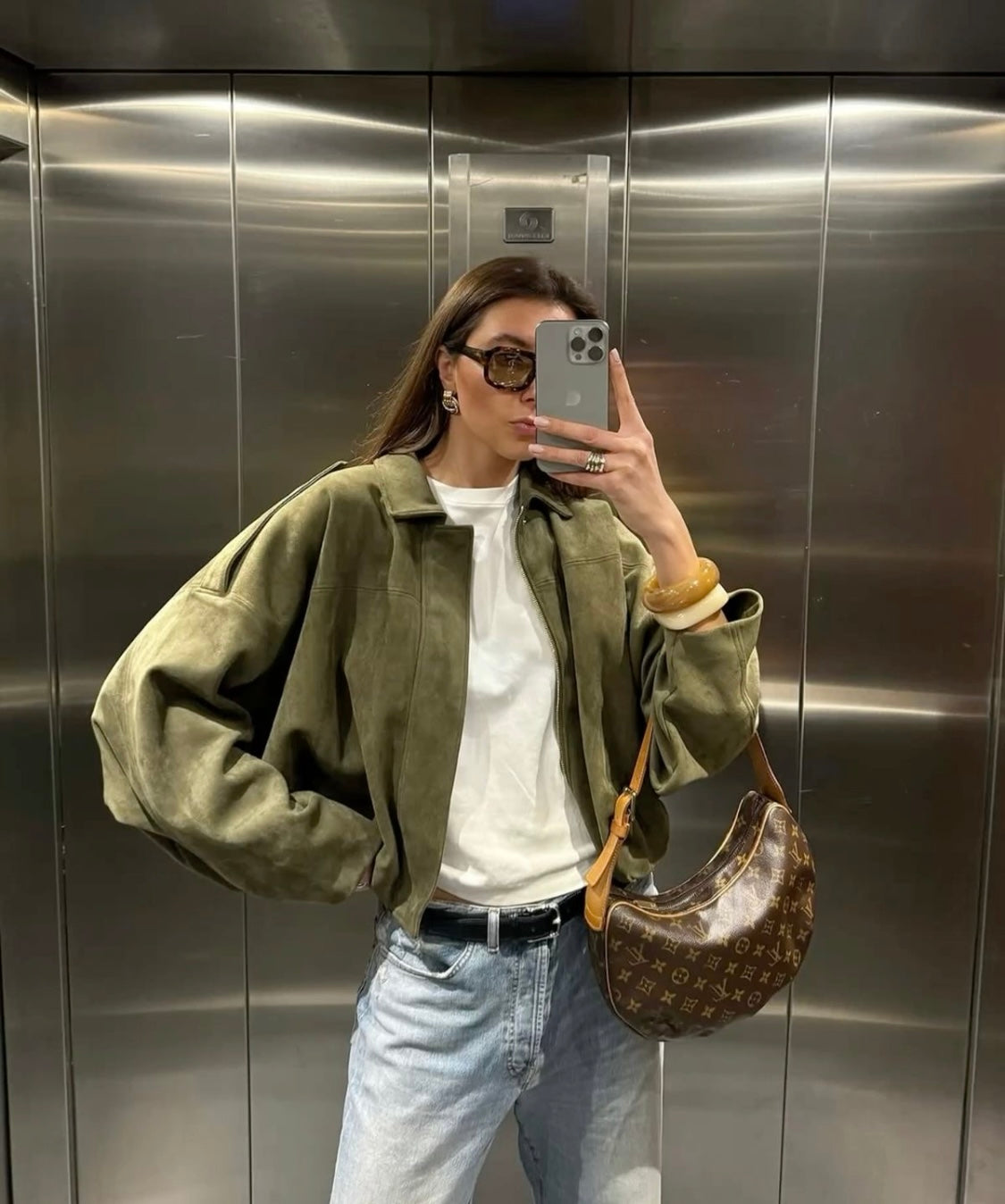 BOMBER SUEDE EFFECT CHOCOLAT