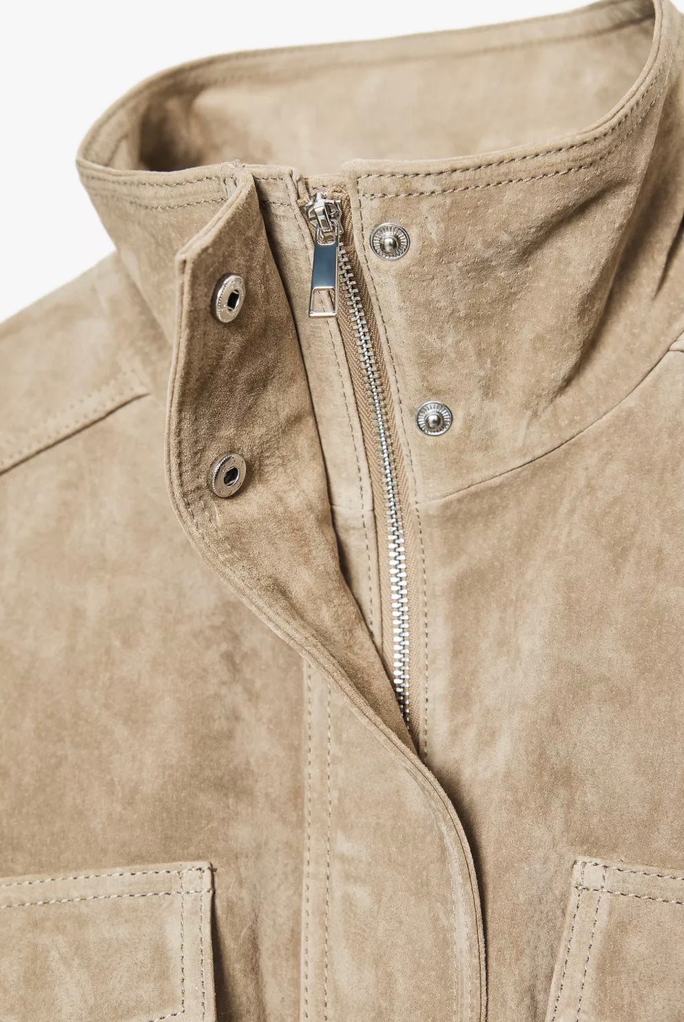 VESTE AVIATEUR SUEDE EFFECT - CREAM