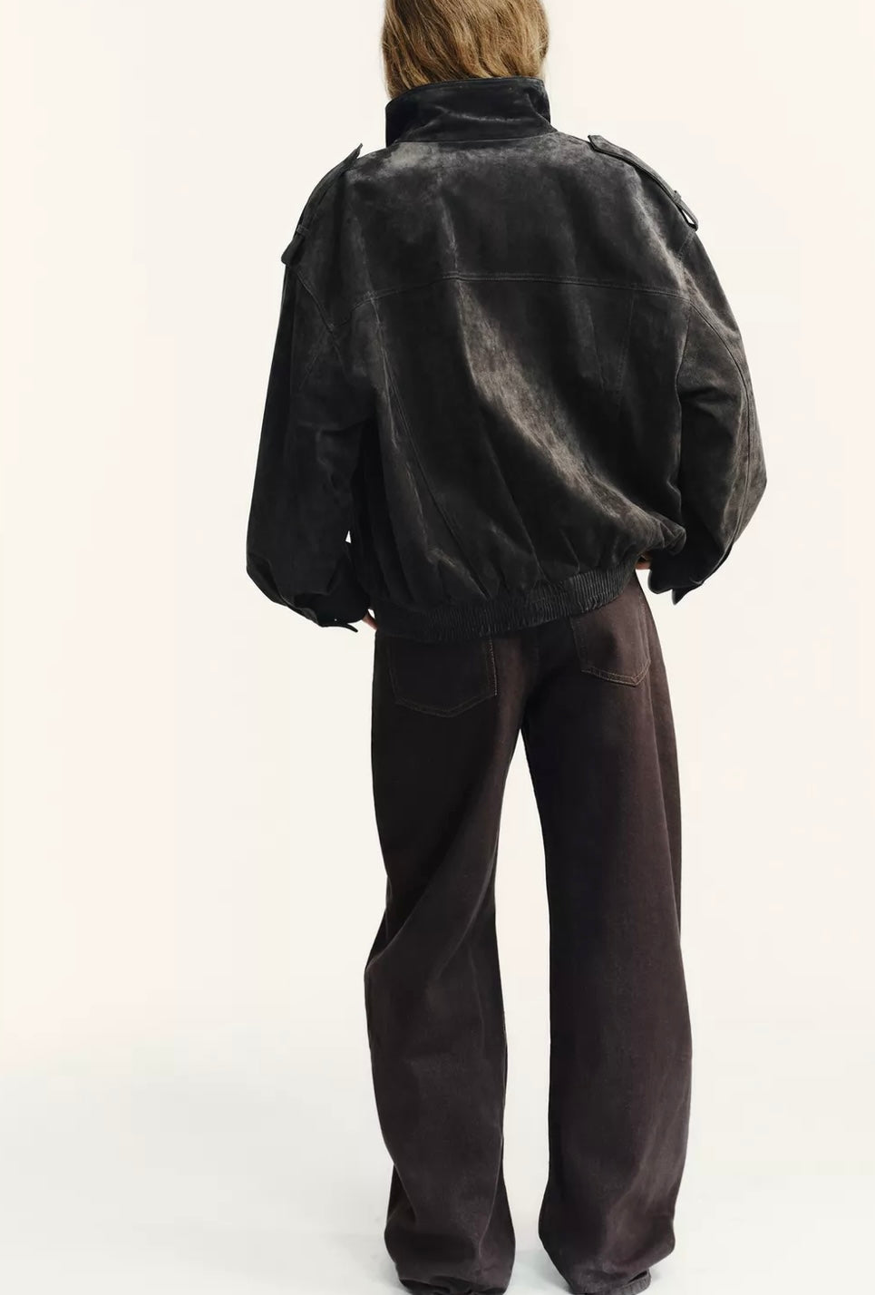 VESTE AVIATEUR SUEDE EFFECT - BLACK